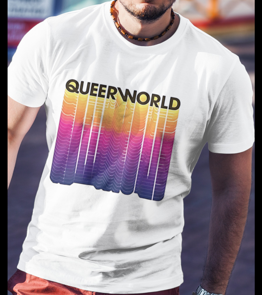 Eternity Queerworld Vibrant Gradient Lines T-Shirt