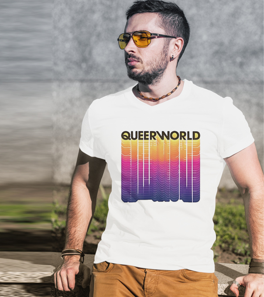 Eternity Queerworld Vibrant Gradient Lines T-Shirt