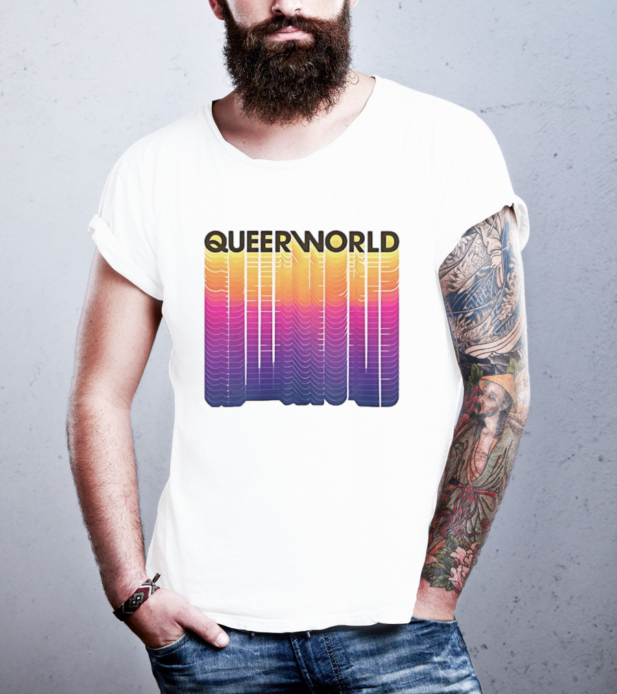 Eternity Queerworld Vibrant Gradient Lines T-Shirt