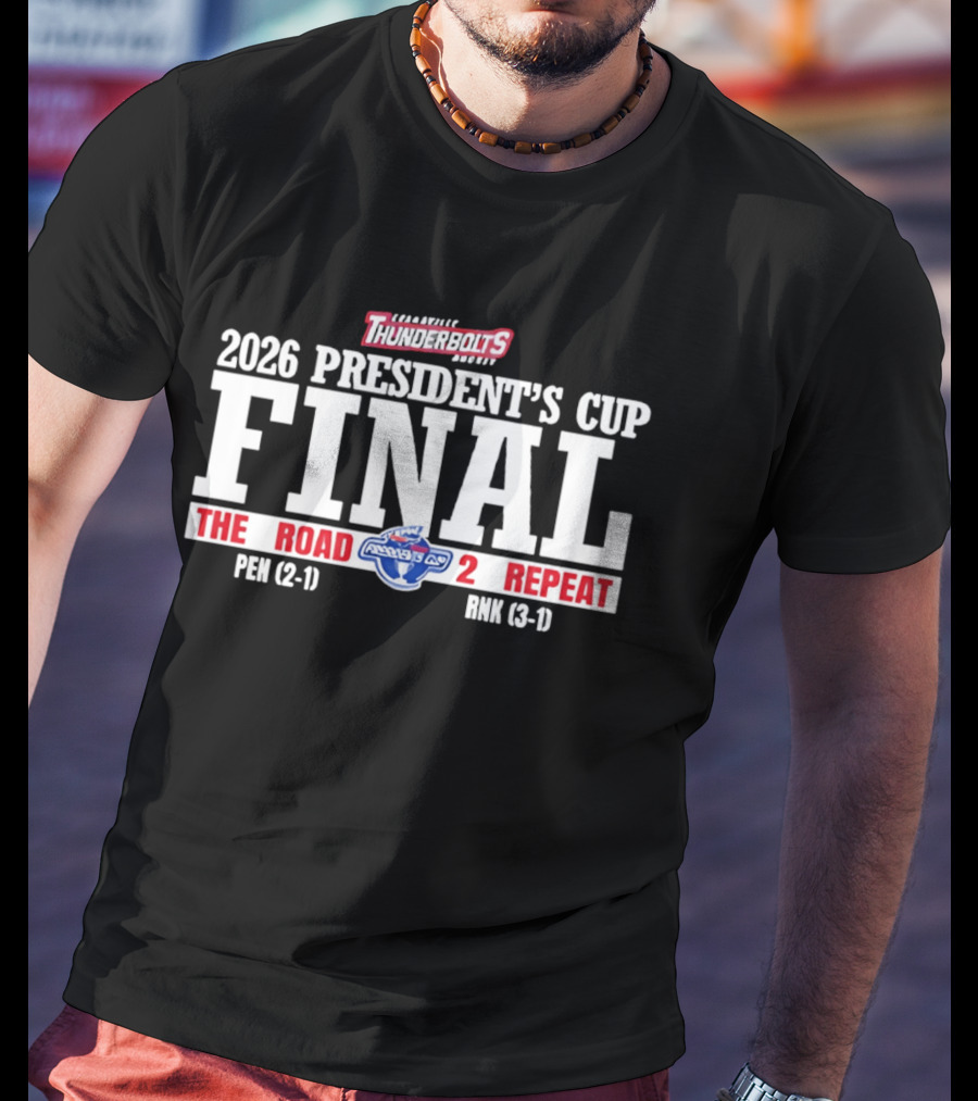 Evansville Thunderbolts 2026 President's Cup Final The Road 2 Repeat Final Pen Bmk T-Shirt
