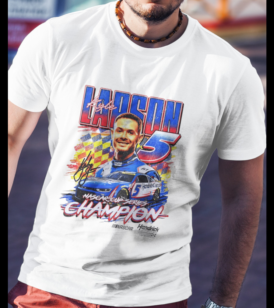 Kyle Larson NASCAR Cup Series Champion Number 5 Hendrick Motorsports Signature T-Shirt