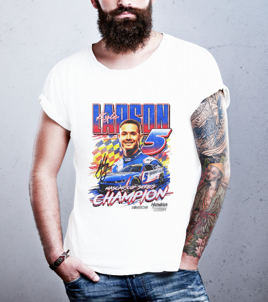 Kyle Larson NASCAR Cup Series Champion Number 5 Hendrick Motorsports Signature T-Shirt