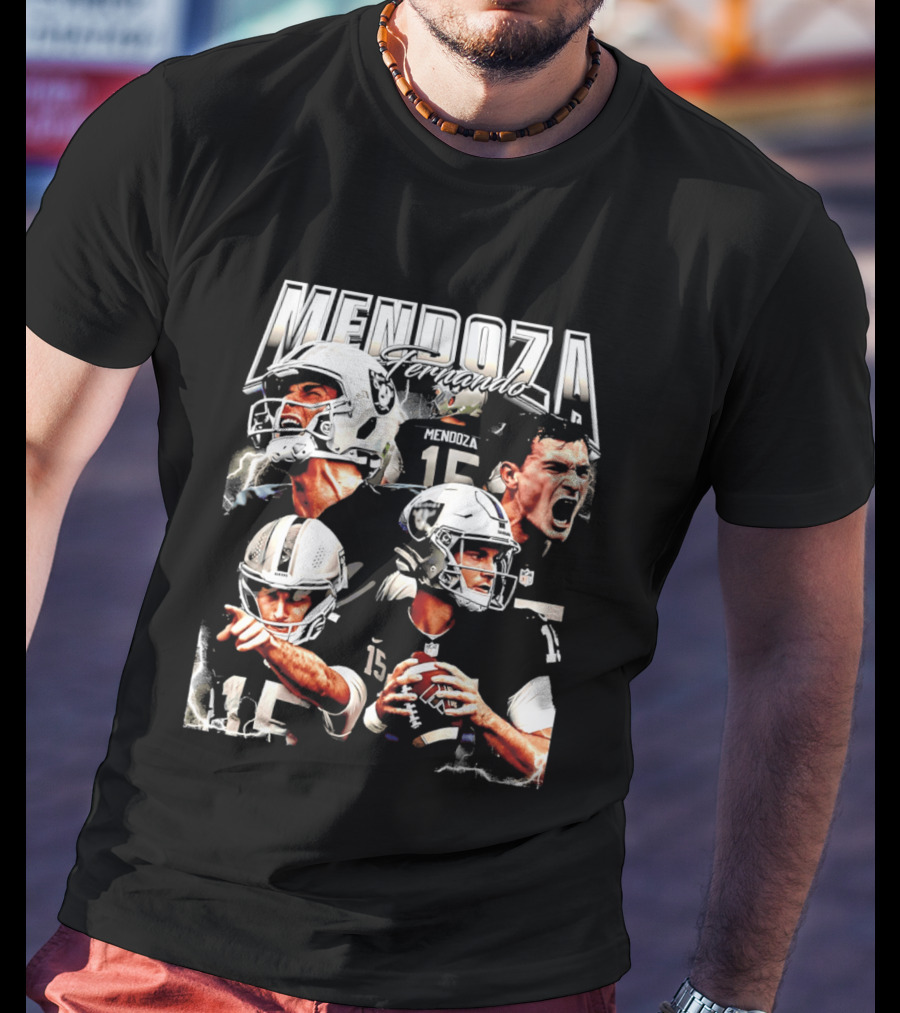 Fernando Mendoza Raiders 15 Retro 90s Bootleg T-Shirt