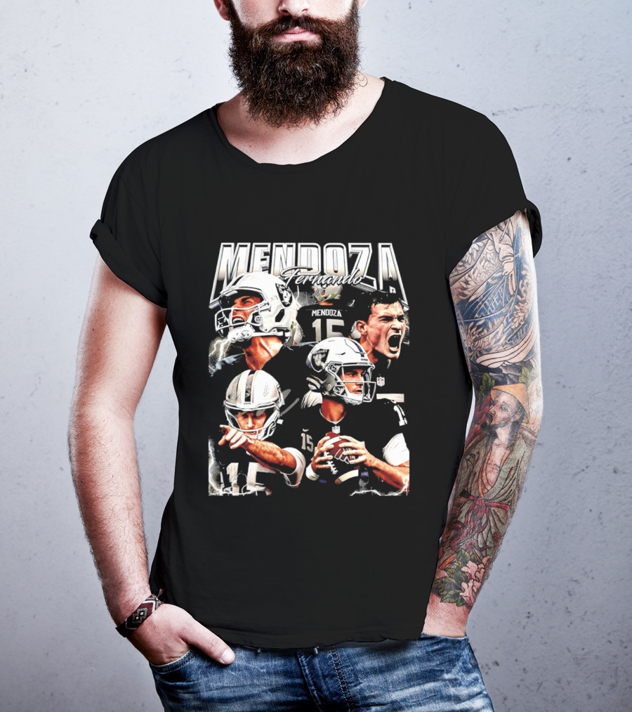 Fernando Mendoza Raiders 15 Retro 90s Bootleg T-Shirt