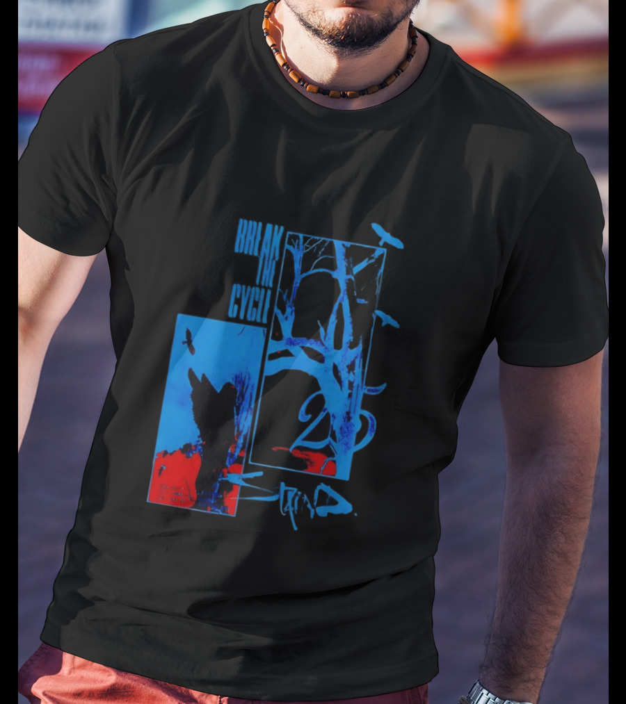 Staind Break The Cycle 25 Anniversary Peaceful Day Vibrant Blue Nature Scene T-Shirt