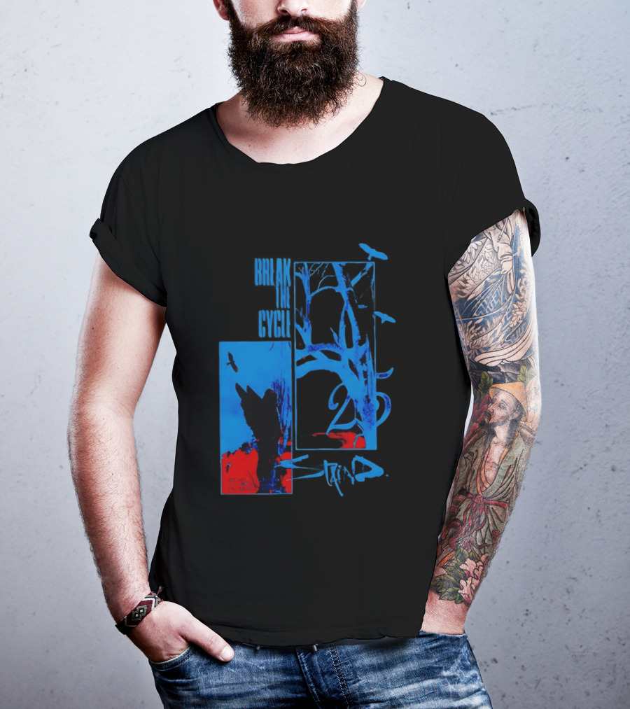 Staind Break The Cycle 25 Anniversary Peaceful Day Vibrant Blue Nature Scene T-Shirt