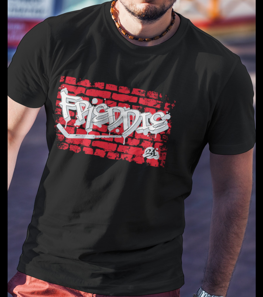 Frederik Andersen Freddie 31 Carolina Hurricanes Brick Wall Graffiti T-Shirt