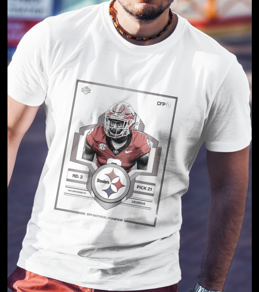Pittsburgh Steelers Pick No. 8 Georgia Daylen Everette 2026 Draft T-Shirt