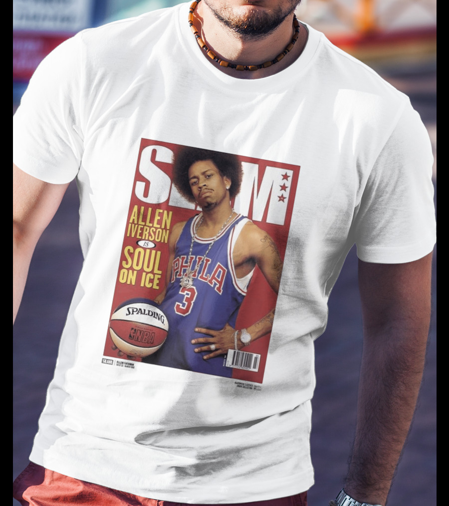 Allen Iverson Slam Cover Philadelphia 76ers Soul On Ice T-Shirt
