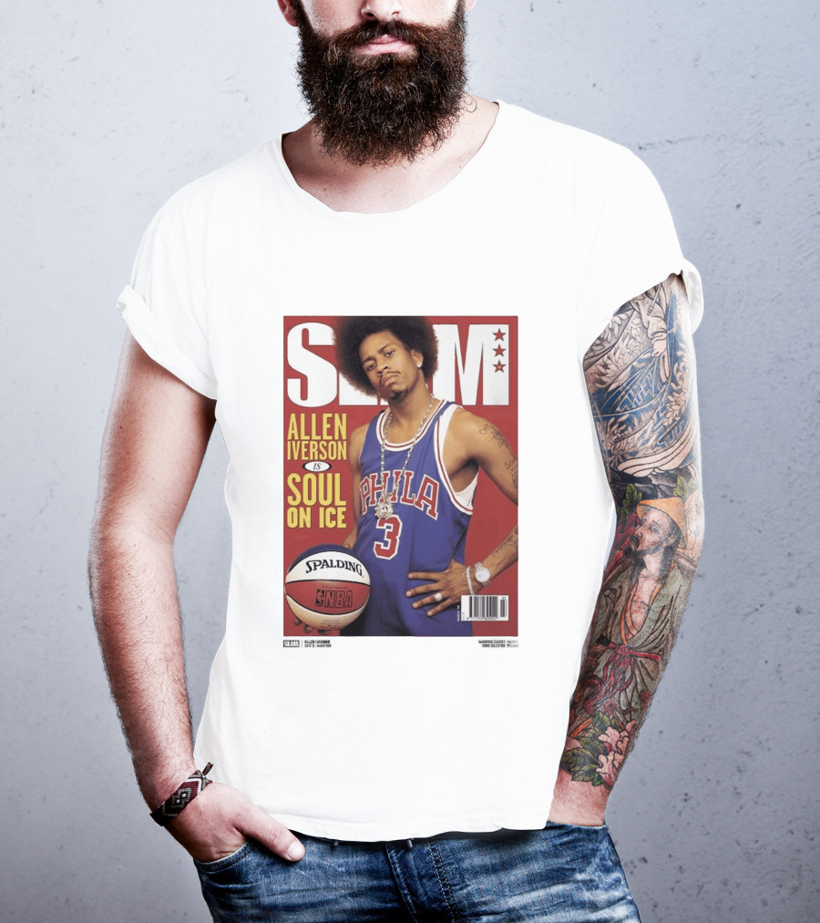 Allen Iverson Slam Cover Philadelphia 76ers Soul On Ice T-Shirt