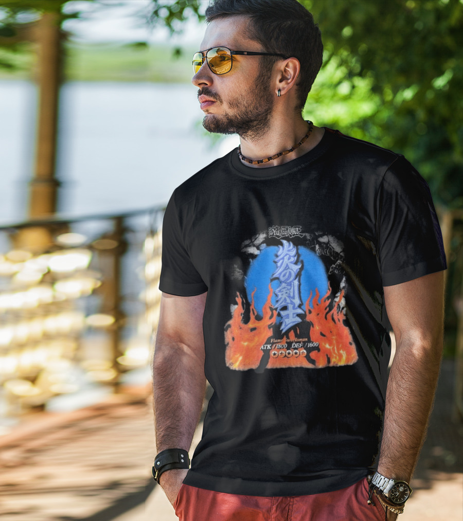 Flame Swordsman ATK 1800 DEF 1600 Yugioh Card Detail T-Shirt