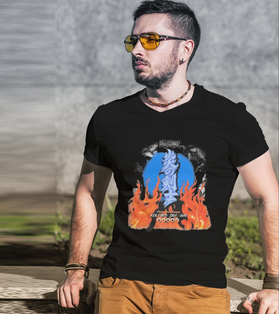 Flame Swordsman ATK 1800 DEF 1600 Yugioh Card Detail T-Shirt