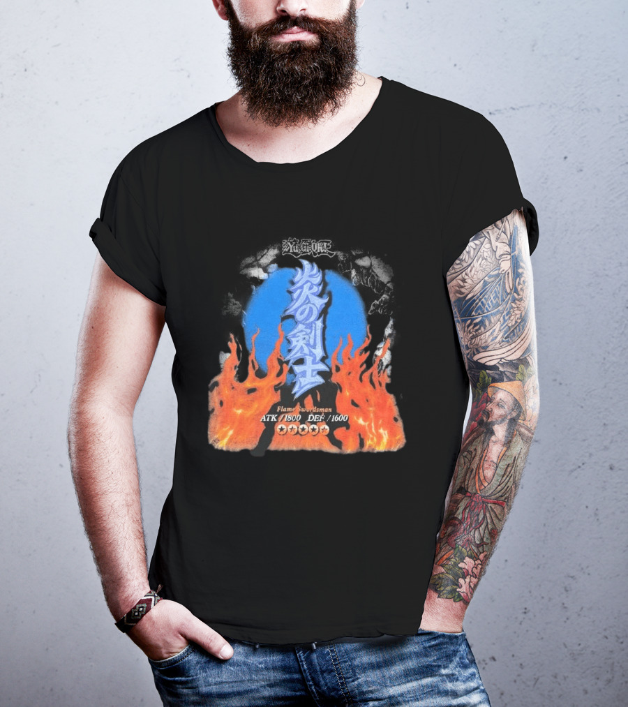 Flame Swordsman ATK 1800 DEF 1600 Yugioh Card Detail T-Shirt