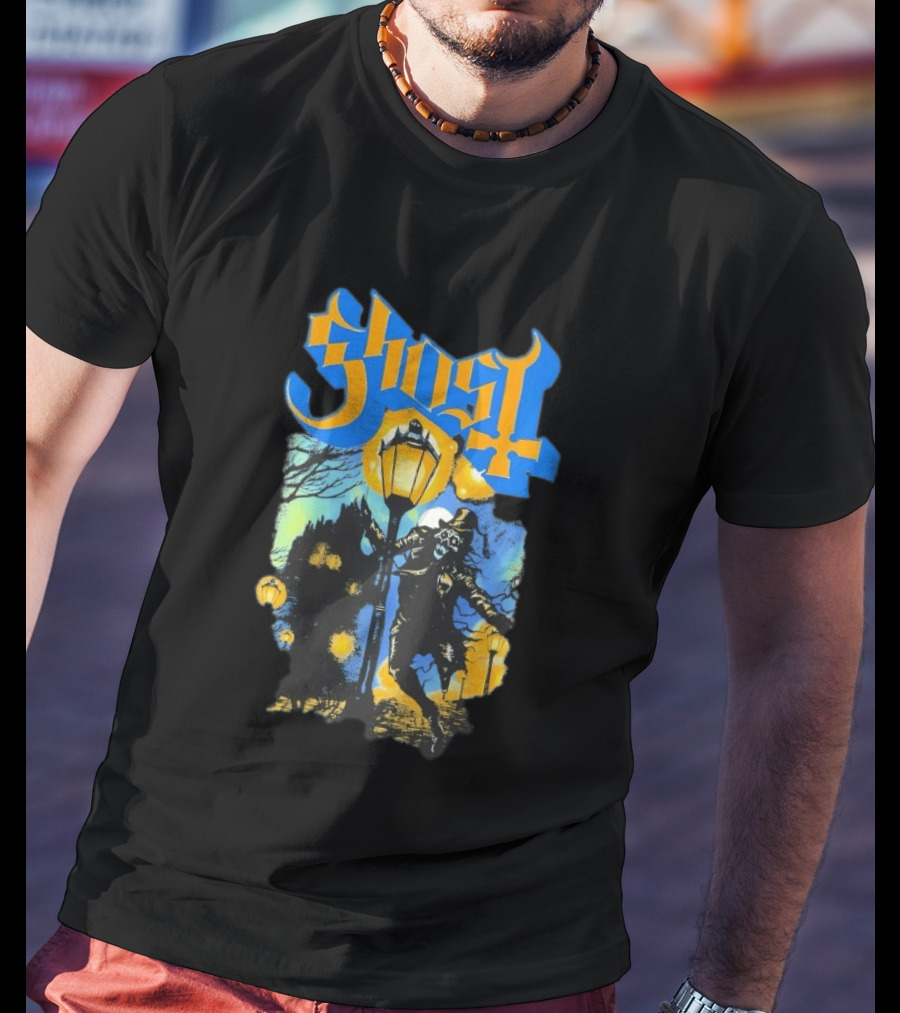 Ghost Lamplighter Night Scene With Lantern And Top Hat Figure T-Shirt