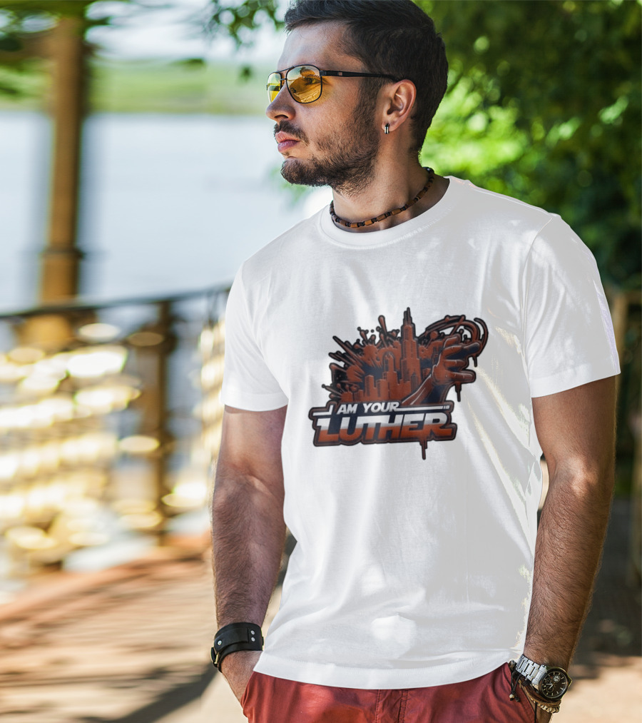 I Am Your Luther Urban Cityscape Graffiti Style Hand Gesture T-Shirt