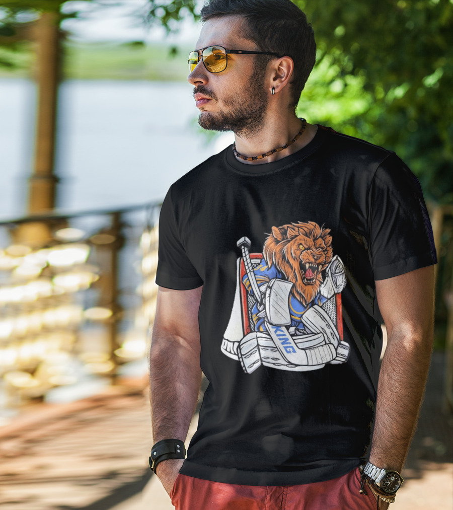 Lion Goalie King Buffalo Sabres Hockey T-Shirt