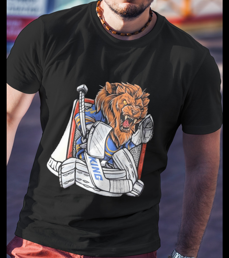 Lion Goalie King Buffalo Sabres Hockey T-Shirt