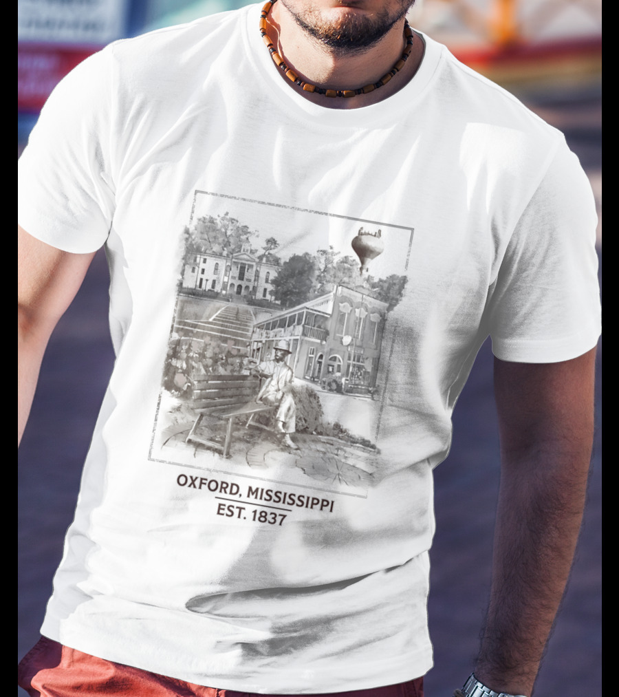 Oxford Mississippi Landmarks Est 1837 Historic Architecture T-Shirt