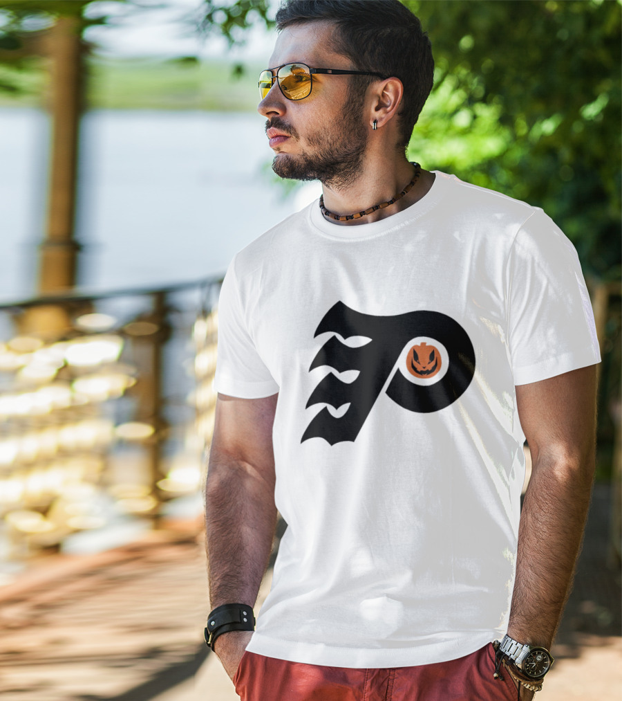 Philadelphia Flyers Pumpkin Face Halloween T-Shirt