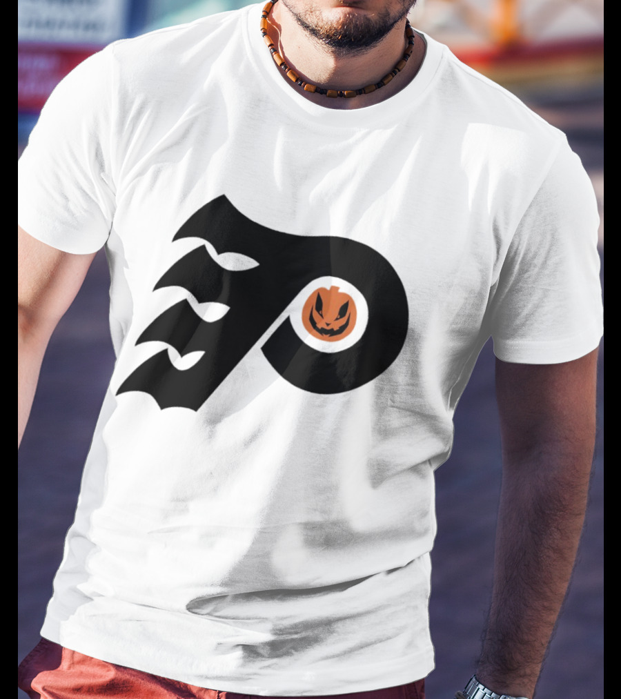 Philadelphia Flyers Pumpkin Face Halloween T-Shirt