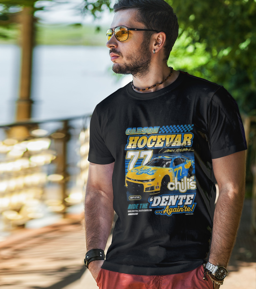 Carson Hocevar 77 Chili's Spire Motorsports Dente Again'te Darlington T-Shirt