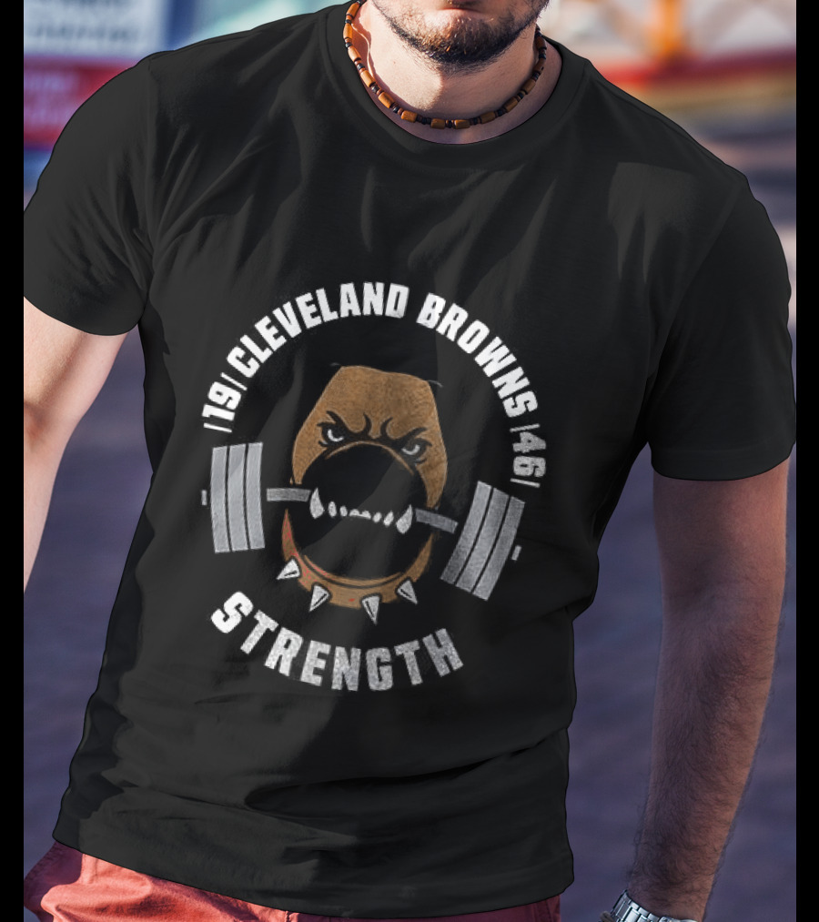Cleveland Browns Strength Mascot Barbell 1946 T-Shirt
