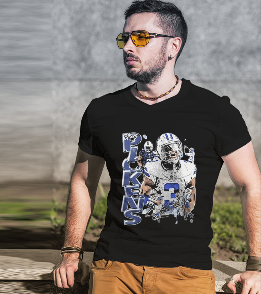 Dallas Cowboys George Pickens Player 3 Star Fans Collection T-Shirt