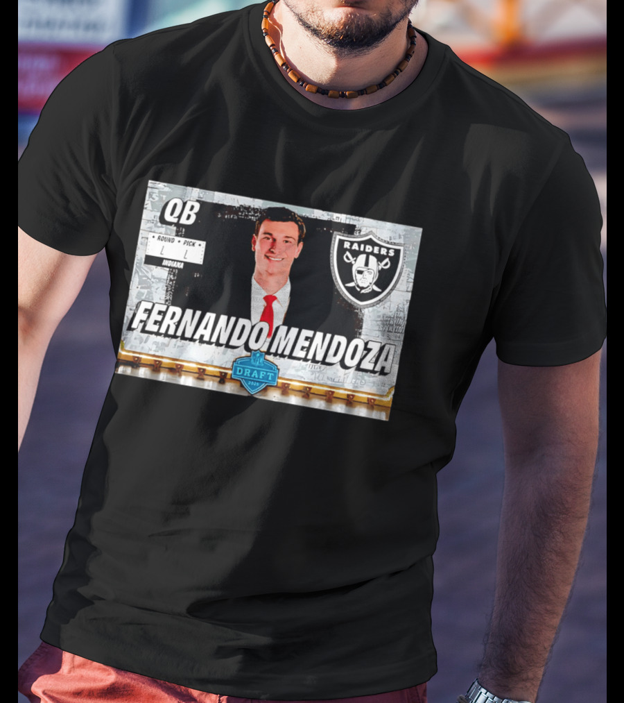 Las Vegas Raiders NFL Draft 2025 QB Fernando Mendoza T-Shirt