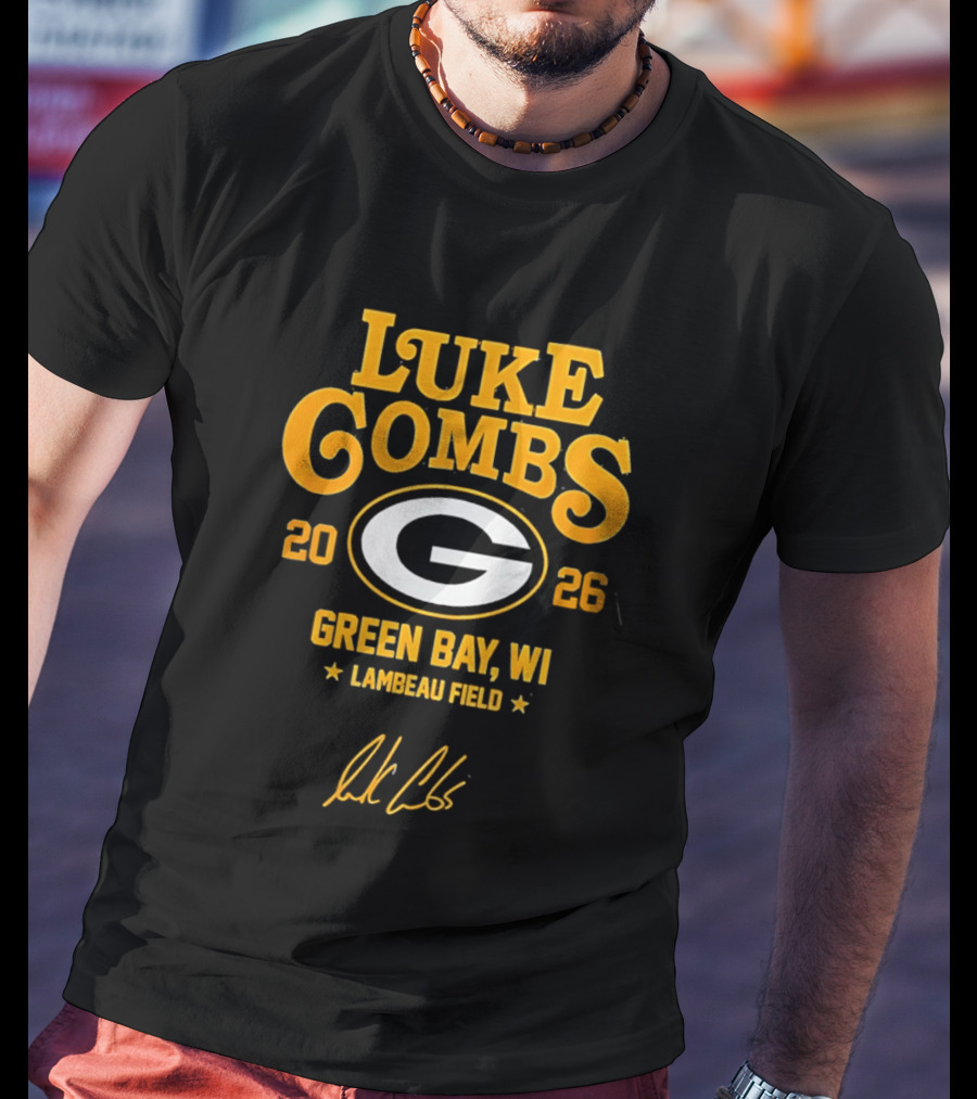 Luke Combs 2026 Green Bay WI Lambeau Field Packers Tour T-Shirt