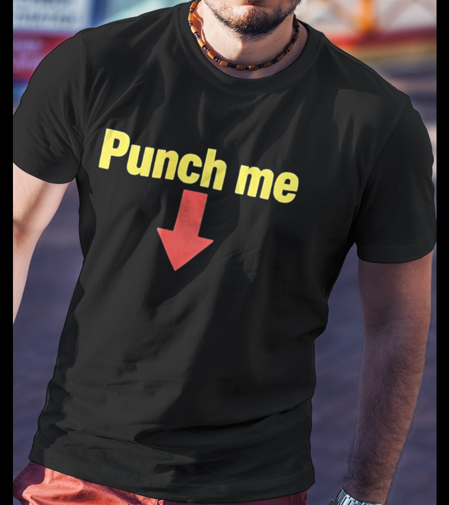 Punch Me Red Arrow Yellow T-Shirt
