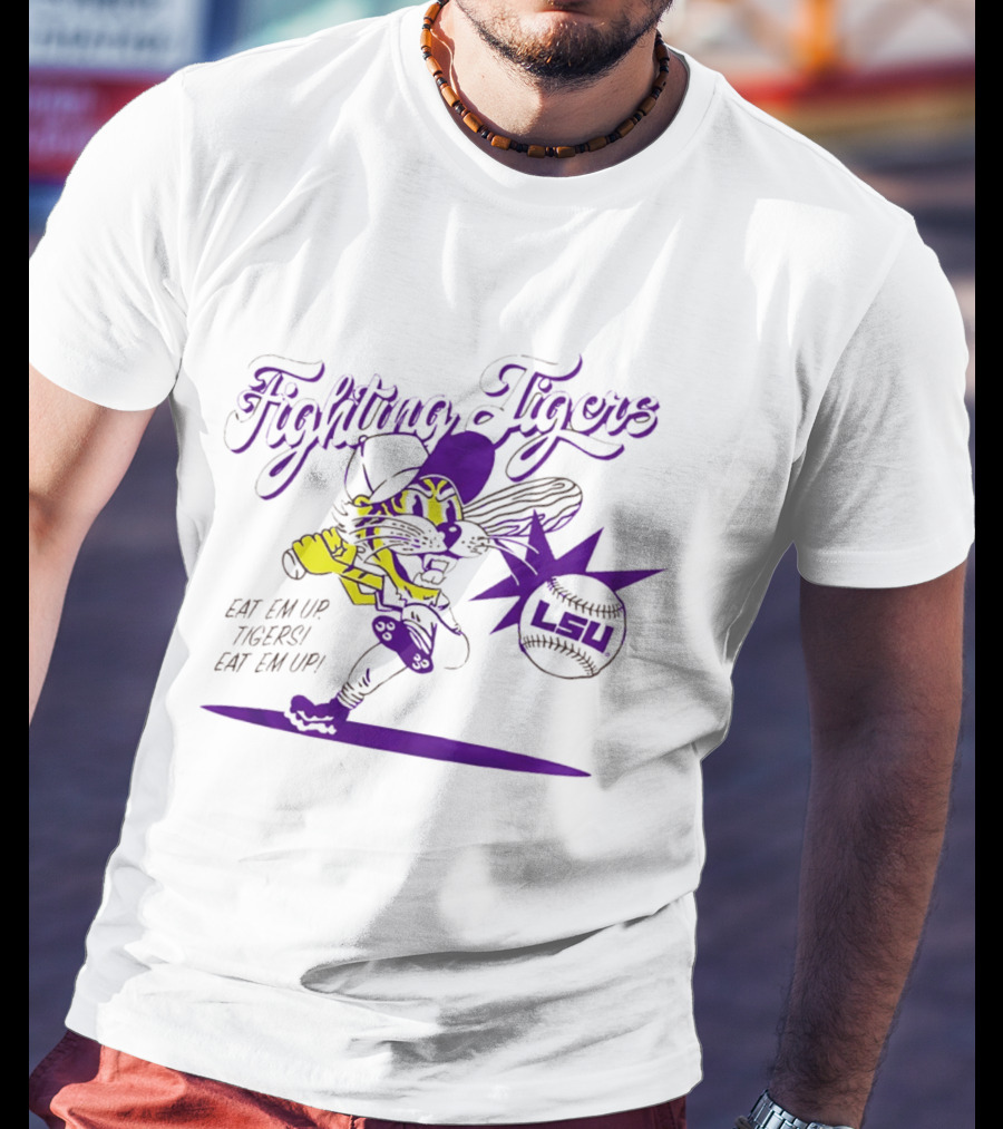 LSU Baseball Fighting Tigers Eat Em Up Tigers Eat Em Up T-Shirt
