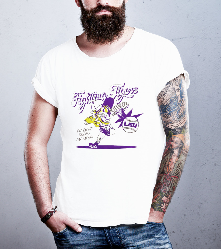 LSU Baseball Fighting Tigers Eat Em Up Tigers Eat Em Up T-Shirt