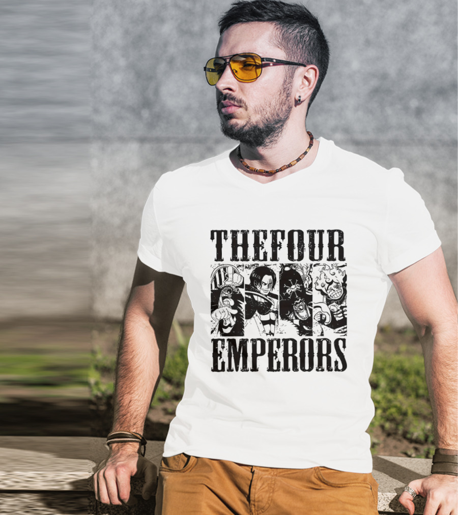 One Piece The Four Emperors Black Depiction T-Shirt