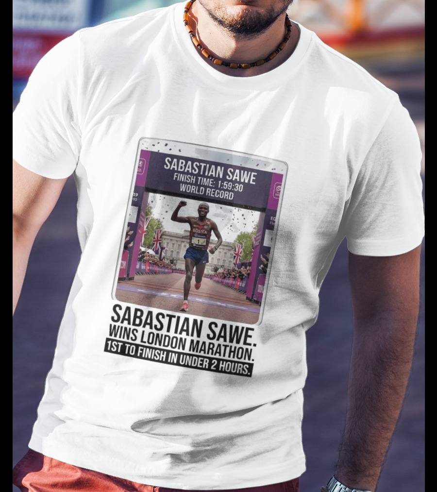 Sabastian Sawe Finish Time 1:59:30 World Record London Marathon T-Shirt