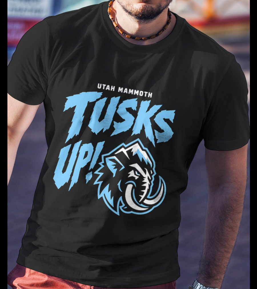 Utah Mammoth Tusks Up Fierce Mammoth Head T-Shirt