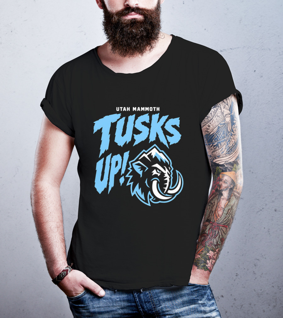 Utah Mammoth Tusks Up Fierce Mammoth Head T-Shirt