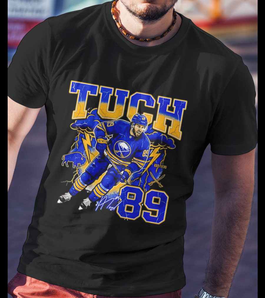 Tuch Buffalo Sabres 89 Hockey Est. 1970 T-Shirt