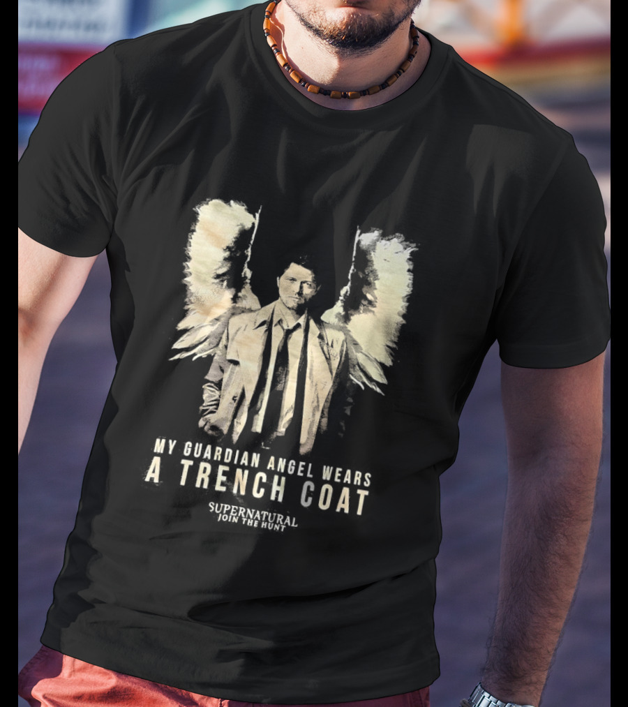 Castiel Guardian Angel Wears Trench Coat Supernatural Join The Hunt T-Shirt