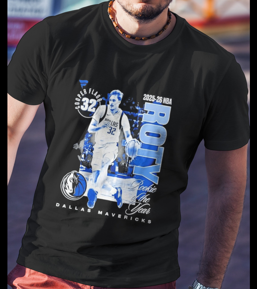 Cooper Flagg Dallas Mavericks 2025 26 NBA ROTY Rookie Of The Year 32 T-Shirt