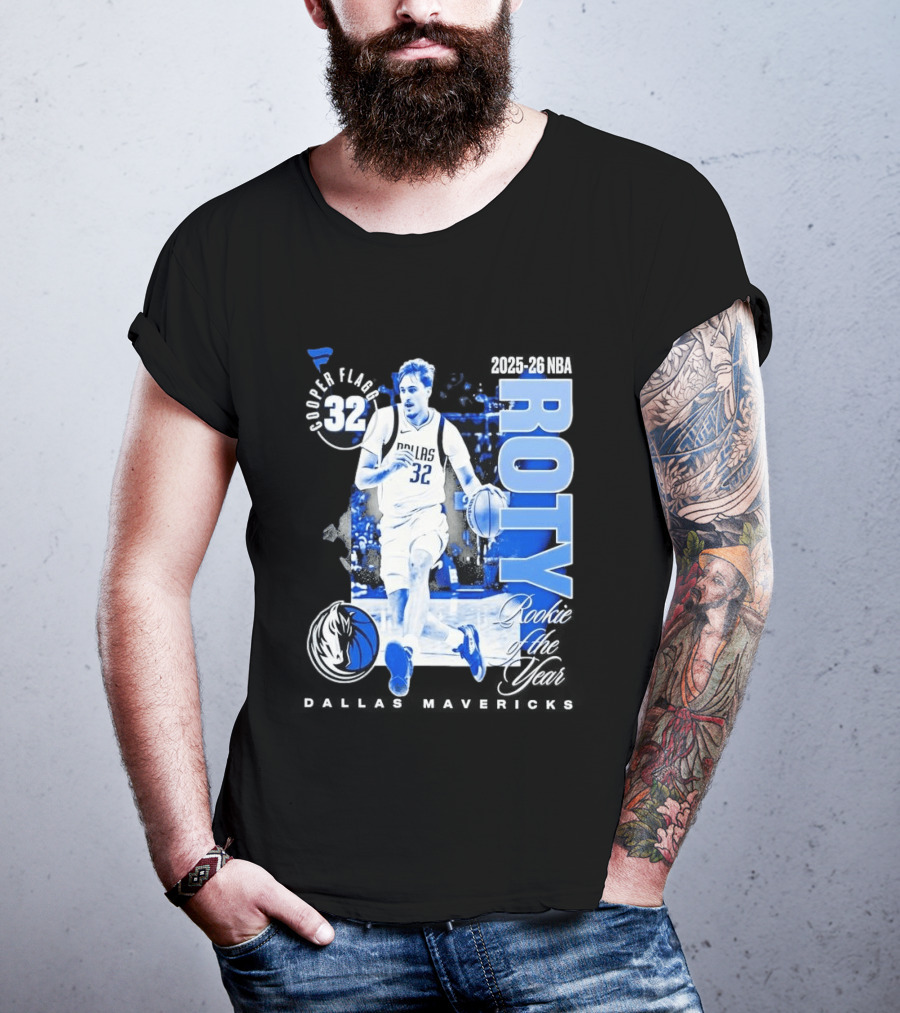 Cooper Flagg Dallas Mavericks 2025 26 NBA ROTY Rookie Of The Year 32 T-Shirt