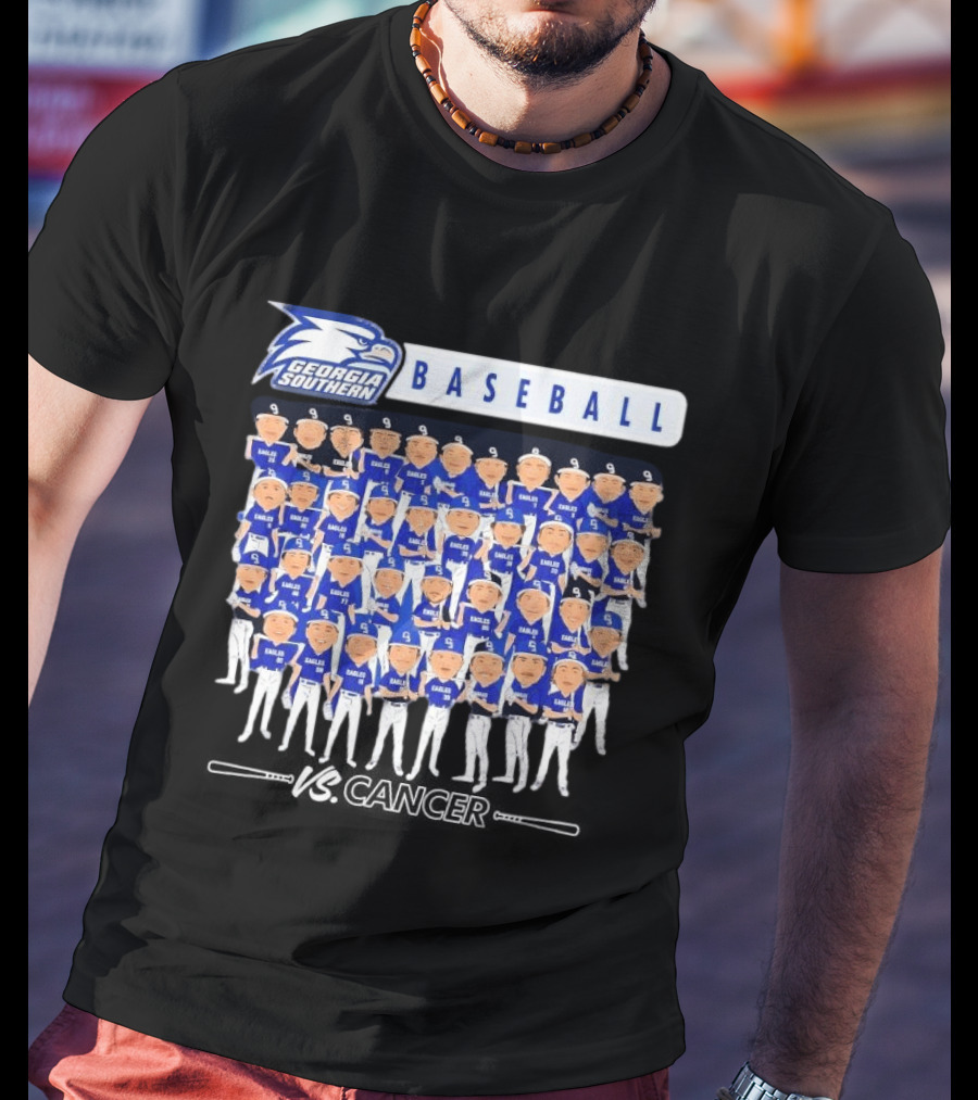 Georgia Southern Eagles University Baseball Team Cartoon Players T-Shirt