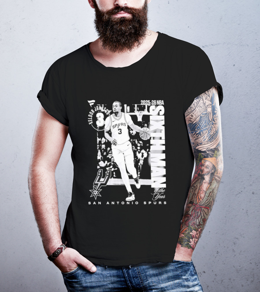 Keldon Johnson 2025 26 Sixth Man San Antonio Spurs NBA Legacy T-Shirt