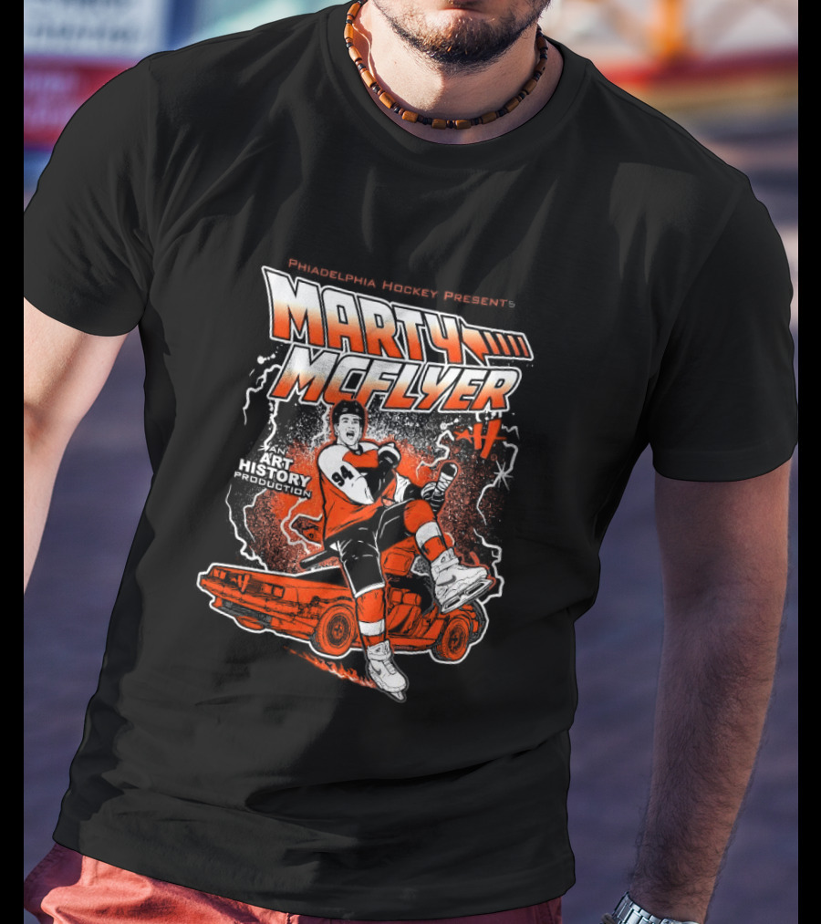 <strong>Philadelphia Flyers Marty McFlyer NHL Back To The Future Parody</strong> T-Shirt
