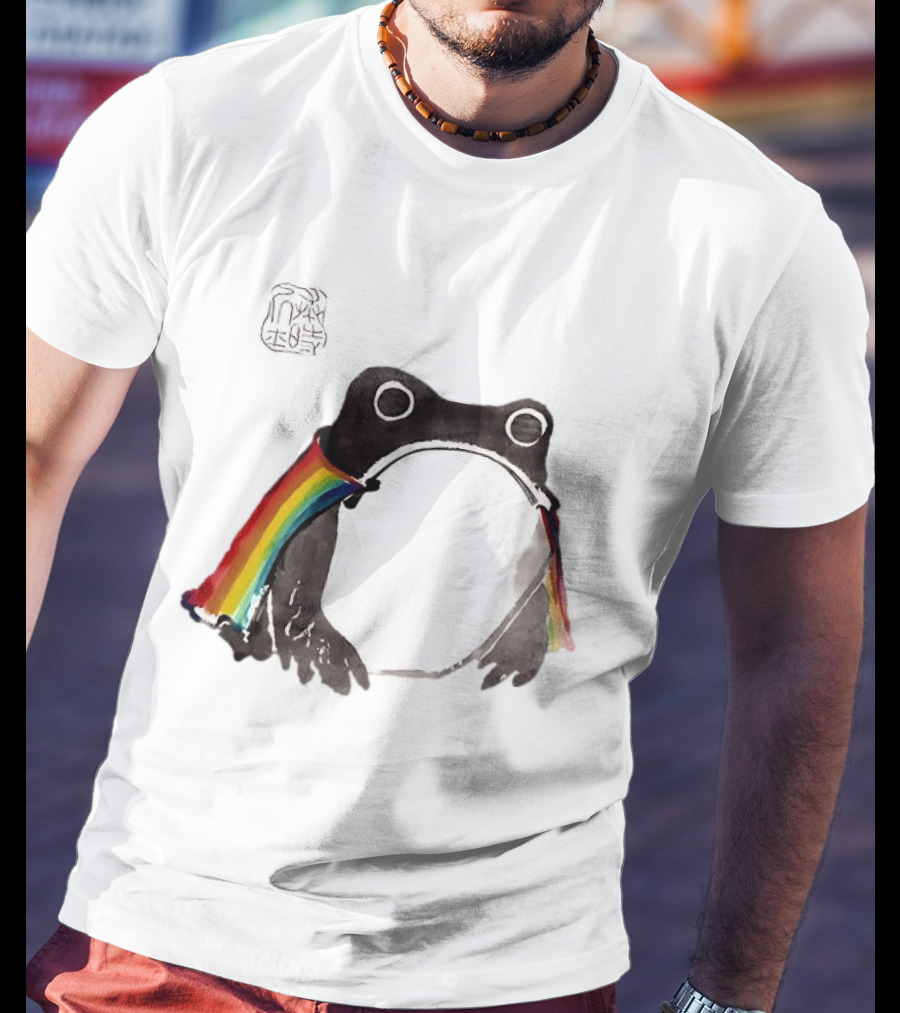 Pride Frog Rainbow Cloak Cheerful Vibe T-Shirt