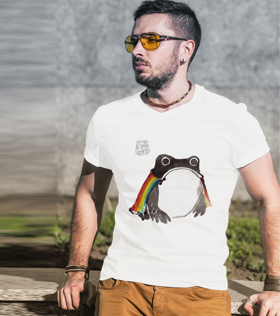 Pride Frog Rainbow Cloak Cheerful Vibe T-Shirt