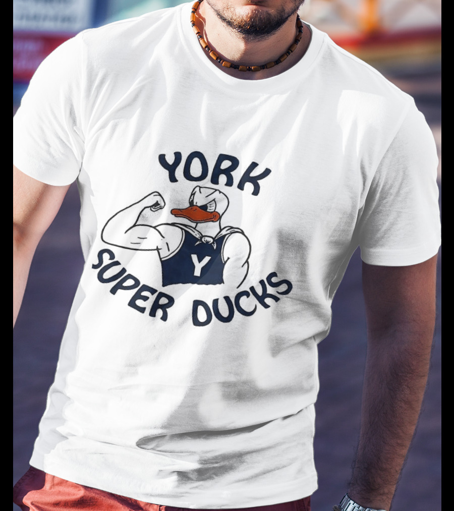 York Super Ducks Flexing Mascot Y T-Shirt