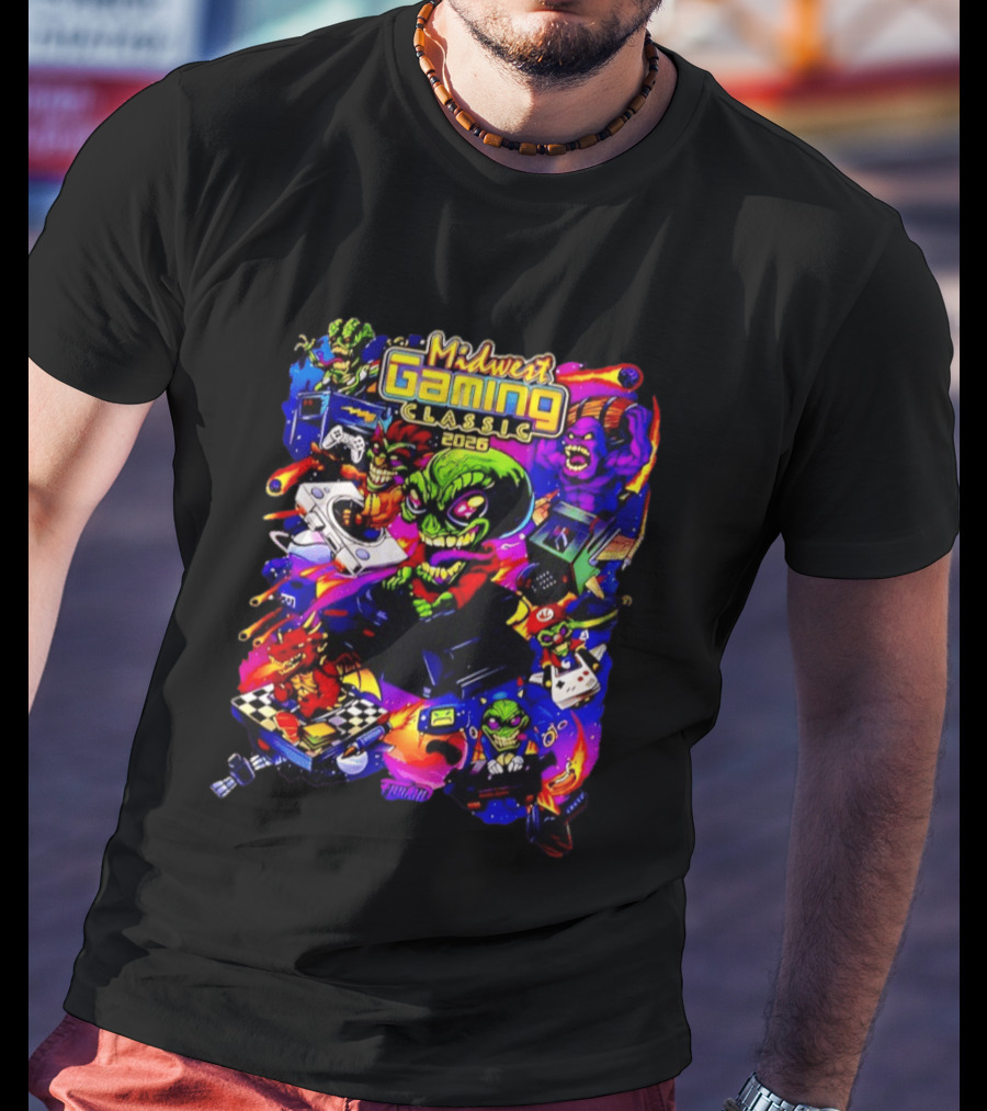 Midwest Gaming Classic 2026 Alien Retro Video Game Characters T-Shirt