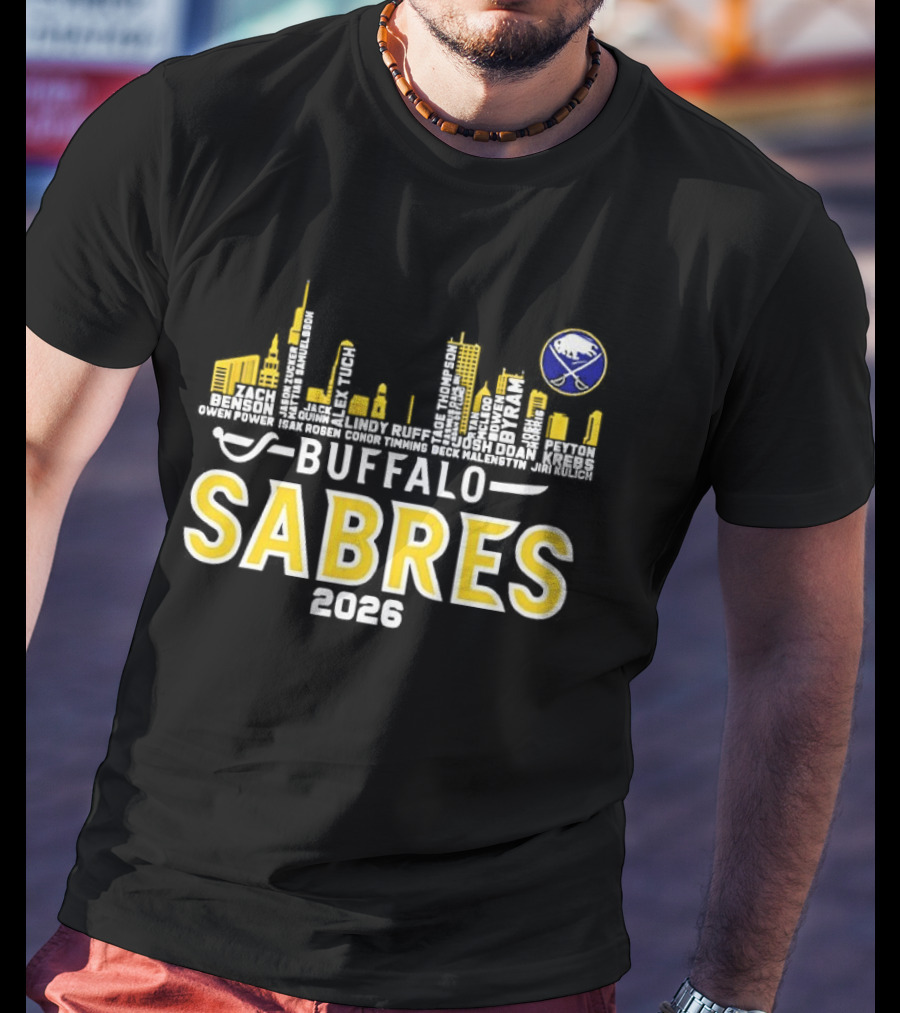 Buffalo Sabres 2026 Skyline NHL Players T-Shirt