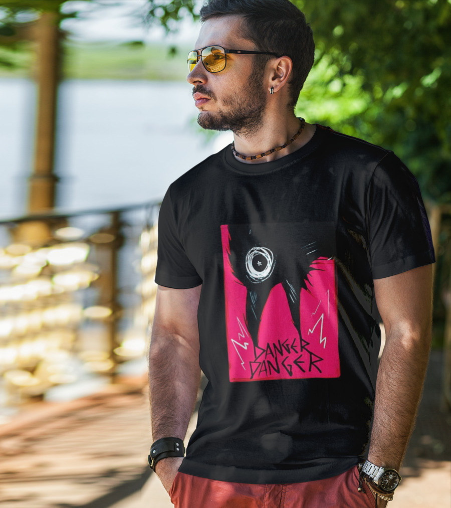Danger Danger Eerie Eye Dark Pink Lightning T-Shirt