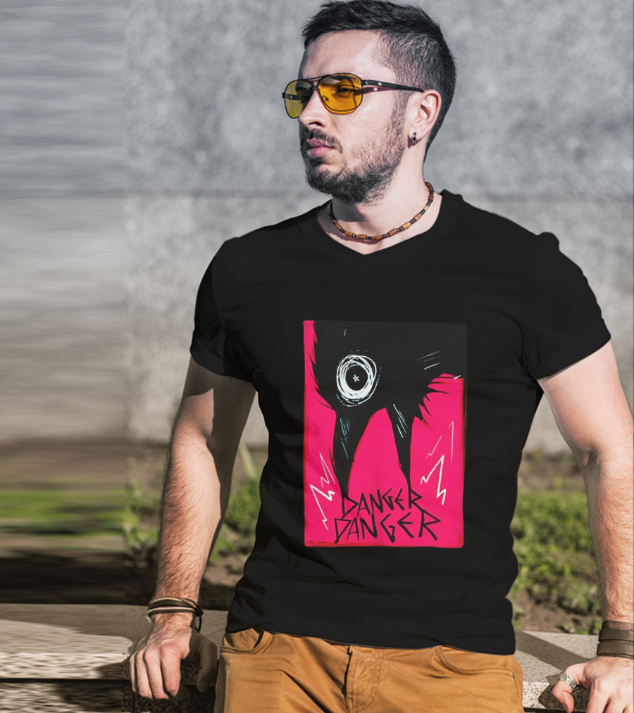Danger Danger Eerie Eye Dark Pink Lightning T-Shirt